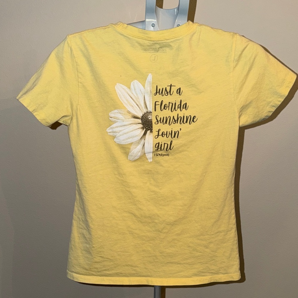 FloGrown Yellow Tee with Daisy Graphic